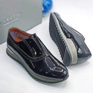 Black Patent Leather Sneakers