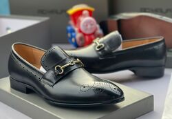 #4. Black Stylishly Dotted Leather Shoe (Sizes Available: 39, 40, 41, 42, 43, 44, 45 and 46 only)