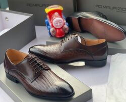 #5. Coffee Brown Scale Embossed Leather Lace-Up Shoe (Sizes Available: 39, 40, 41, 42, 43, 44, 45 and 46 only)