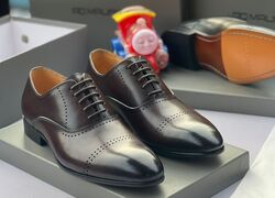 #7. Coffee Brown Exotic Double Line Lace-Up (Sizes Available: 39, 40, 41, 42, 43, 44, 45 and 46 only)