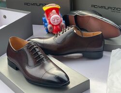 #8. Coffee Brown Exotic Dotted Line Lace-Up (Sizes Available: 39, 40, 41, 42, 43, 44, 45 and 46 only)