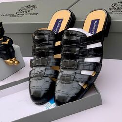 #1. Black Majestic Leather Half Shoe (Sizes Available: 40, 41, 42, 43, 44, 45 & 46 only)