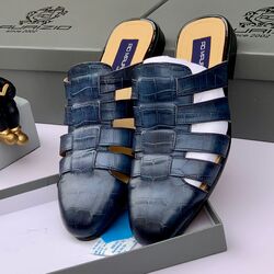 #2. Blue Majestic Leather Half Shoe (Sizes Available: 40, 41, 42, 43, 44, 45 & 46 only)